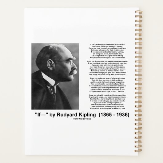 "If—" Gedicht von Rudyard Kipling Planer (Rückseite)