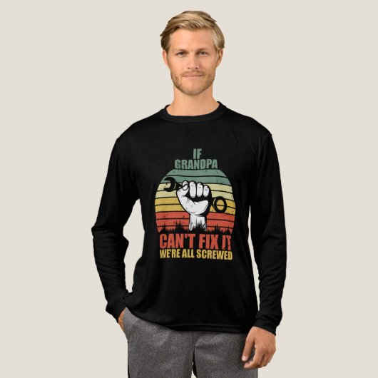 If Grandpa Can't Fix It we're all Screwed Fathers  Tri-Blend Shirt (Volle Vorderseite)