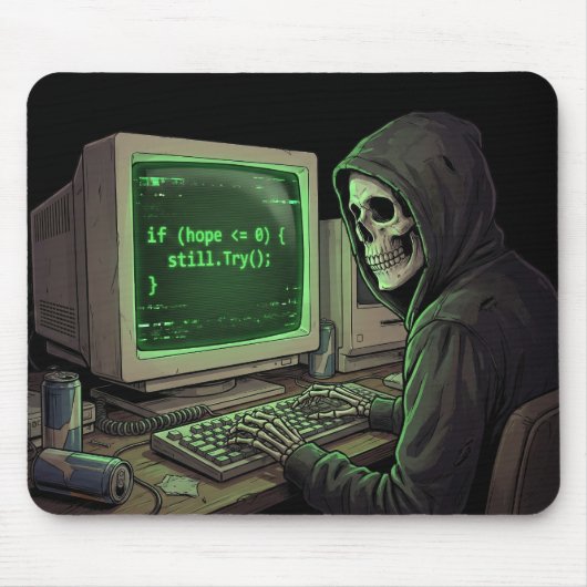 If Hope <= 0 Still Try | Cyberpunk Coding Gaming Mousepad (Vorne)