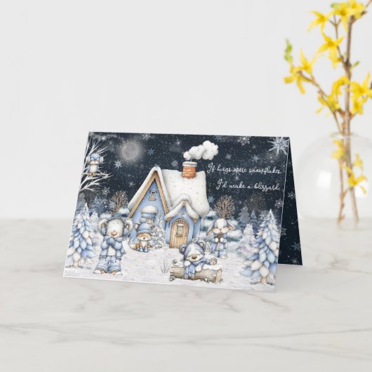 If Hugs Were Snowflakes I'd Make A Blizzard Winter Karte (Gelbe Blume)