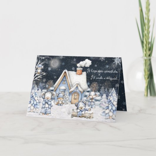 If Hugs Were Snowflakes I'd Make A Blizzard Winter Karte (Vorderseite)