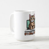 If I Fits I Sits Funny Cat Meme Laptop Worker Gift Kaffeetasse (Vorderseite Links)