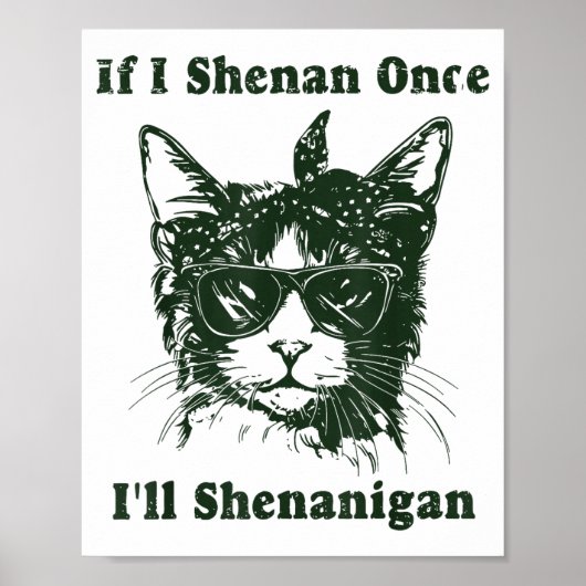 If I Shenan Once I’ll Shenanigan Funny Cool Cat Qu Poster (Vorne)