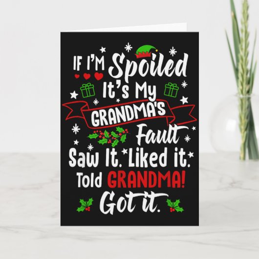 If I'm Siled It’s My Grandma’s Fault Funny Christm Karte (Vorderseite)