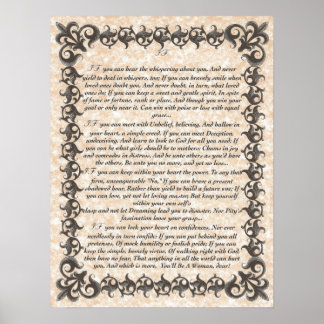 IF Inspirier Gedicht für junge Frauen und Mädchen Poster