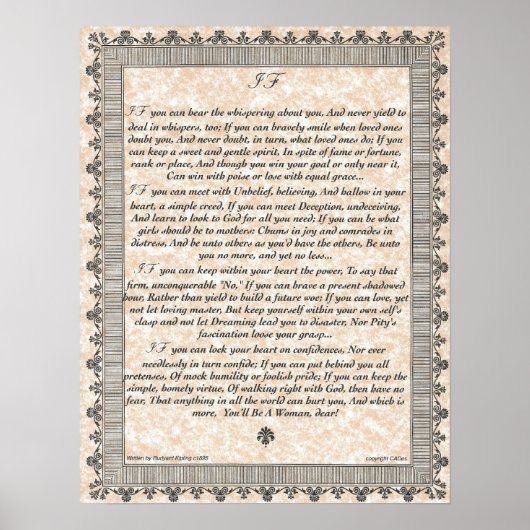 IF Inspirier Gedicht für junge Frauen und Mädchen Poster (Vorne)