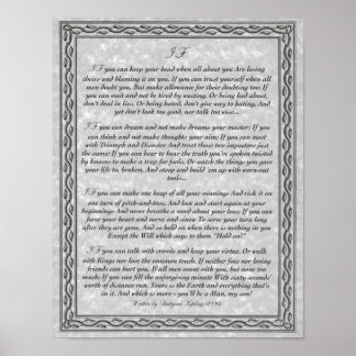 IF Inspirier Gedicht für junge Männer von Rudyard Poster
