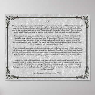 IF Inspirier Gedicht für junge Männer von Rudyard  Poster