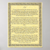 IF Inspirier Gedicht für junge Männer von Rudyard Poster (Vorne)