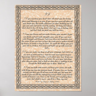 IF Inspirier Gedicht für junge Männer von Rudyard  Poster