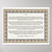 IF Inspirier Gedicht für junge Männer von Rudyard Poster (Vorne)