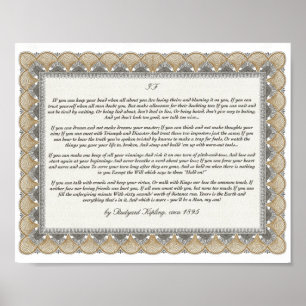 IF Inspirier Gedicht für junge Männer von Rudyard  Poster