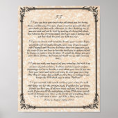 IF Inspirier Gedicht für junge Männer von Rudyard Poster (Vorne)