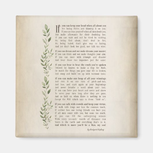 IF, Inspiriertes Gedicht von Rudyard Kipling Magnet (Vorne)