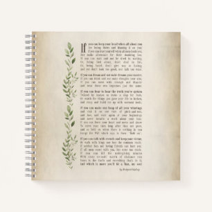 IF, Inspiriertes Gedicht von Rudyard Kipling Notizblock