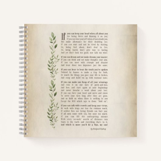 IF, Inspiriertes Gedicht von Rudyard Kipling Notizblock (Vorderseite)