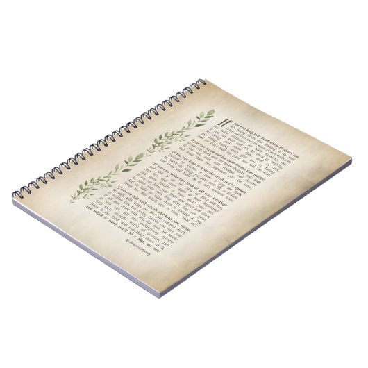 IF, Inspiriertes Gedicht von Rudyard Kipling Notizblock (Linke Seite)