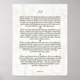 IF Inspiring Poem for Young Men by Rudyard Kipling Poster