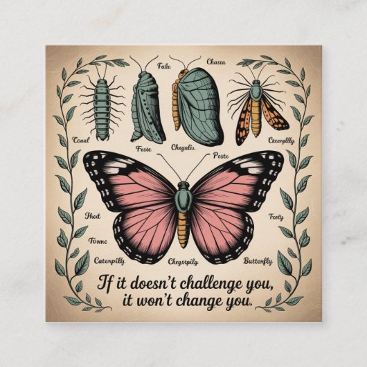 If It Doesn't Challenge You, It Won't Change You Quadratische Visitenkarte (Vorderseite)