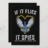 If It Flies It Spies Birds Are Not Real Funny Dron Einladung (Vorne/Hinten)
