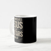 If It Involves Jesus And Guitars Count Me In Guita Kaffeetasse (Vorderseite Links)