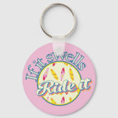 If it swells ride it custom name surfing pink schlüsselanhänger (Vorderseite)