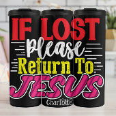 If Lost Please Return To Jesus Thermosbecher