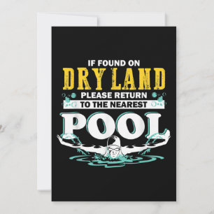 If On Dry Land Return To Pool Swim Team Funny Swim Feiertagskarte