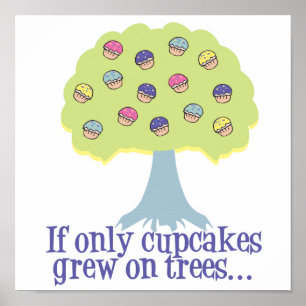 If only Cupcakes on Trees Poster