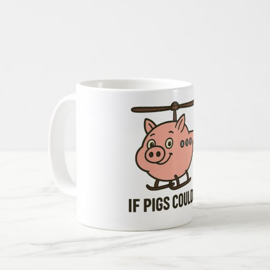If pigs could fly - helicopter kaffeetasse (Vorderseite Links)