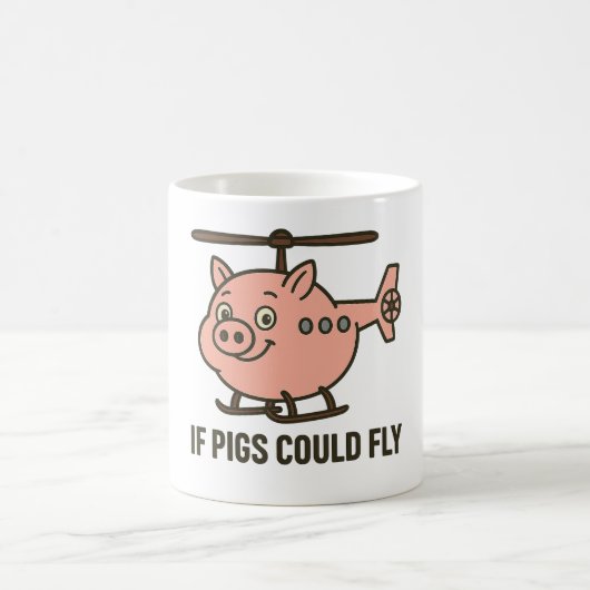 If pigs could fly - helicopter kaffeetasse (Mittel)