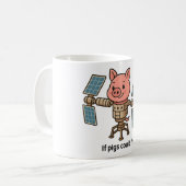 If pigs could fly - Piggie space station Kaffeetasse (Vorderseite Links)