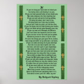 "IF" Prosa von Rudyard Kipling Poster (Vorne)