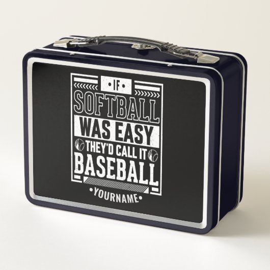 If Softball Was Easy They'd Call It Baseball Metall Brotdose (Rückseite)