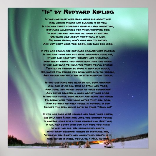 "If-" von Kipling Poster (Vorne)