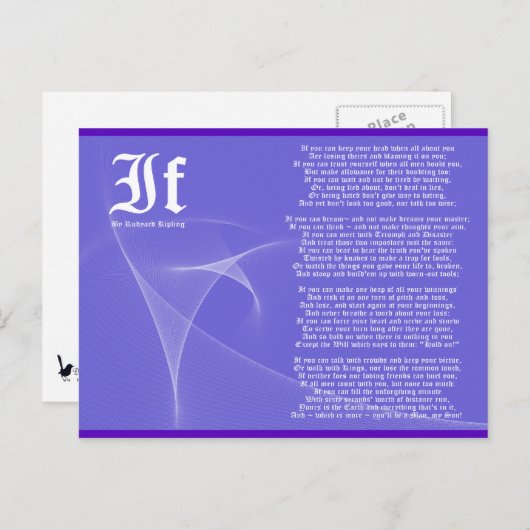 IF von Rudyard Kipling Lila Postkarte (Vorne/Hinten)