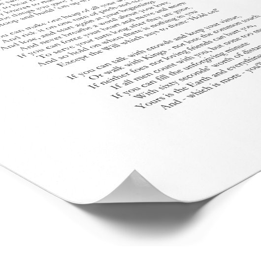 If— von Rudyard Kipling Poster (Ecke)