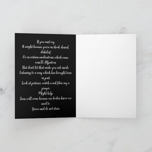 If You Can't Cry Karte (Innenseite)