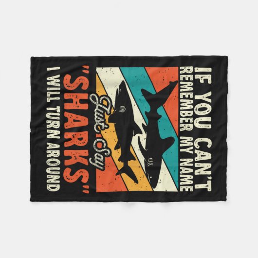 If You Can't Remember My Name Just Say Sharks  Fleecedecke (Vorderseite (Horizontal))