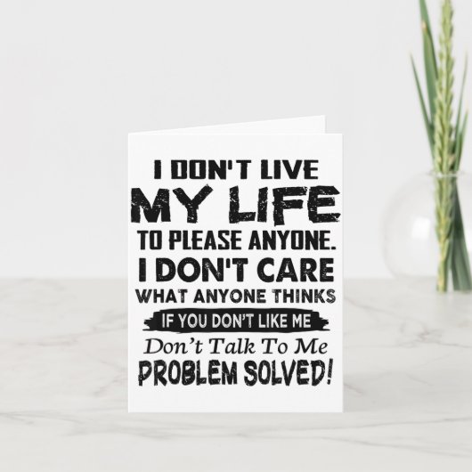 If You Don't Like Me Don't Talk To Me. Problem Sol Karte (Vorderseite)