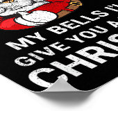 If You Jingle My Bells Funny Christmas Shirt Santa Poster (Ecke)