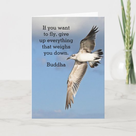 If you want to fly -Buddha Quote Karte (Vorderseite)