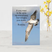 If you want to fly -Buddha Quote Karte (Gelbe Blume)