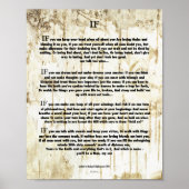 IF Zitat von Rudyard Kipling 1895 über Baumrinde Poster (Vorne)