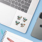 Ifa Genshin Impact 4er Stickerbogen Aufkleber (Laptop mit iPhone)