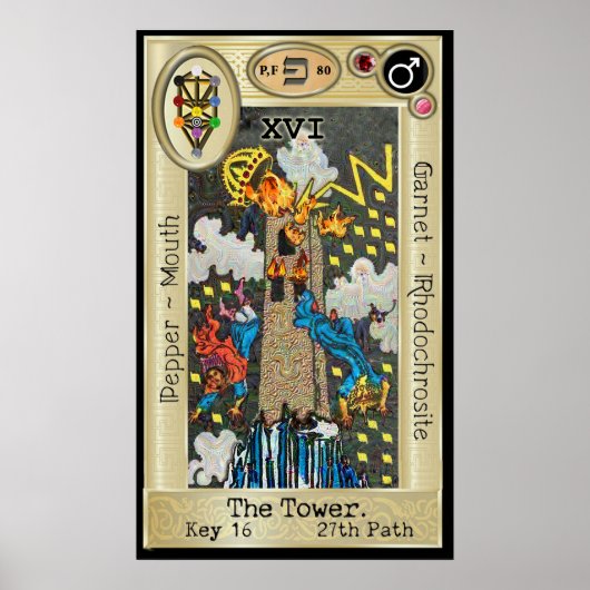 Ifdawn Deepdream Tarot Key 16 ~ Der Turm Poster (Vorne)