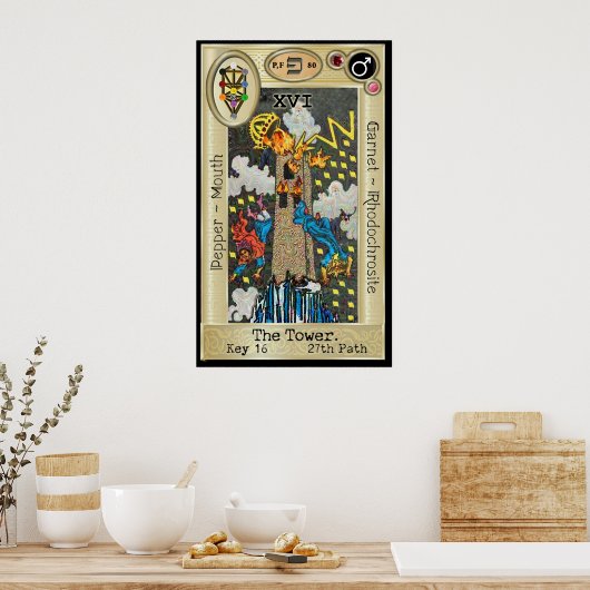 Ifdawn Deepdream Tarot Key 16 ~ Der Turm Poster (Küche)