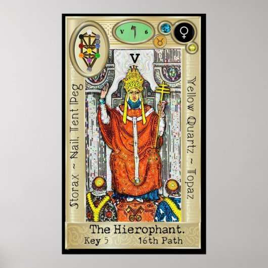 Ifdawn Deepdream Tarot Key 5 ~ The Hierophant Poster (Vorne)