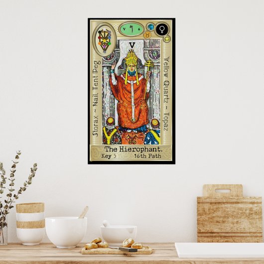 Ifdawn Deepdream Tarot Key 5 ~ The Hierophant Poster (Küche)