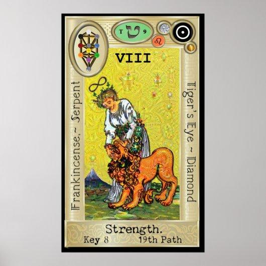 Ifdawn Deepdream Tarot Key 8 ~ Stärke Poster (Vorne)